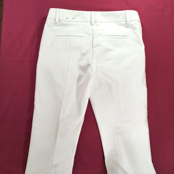 Express Columnist Ankle Mid Rise Size 00 Regular White Stretch Pants - Picture 3 of 8
